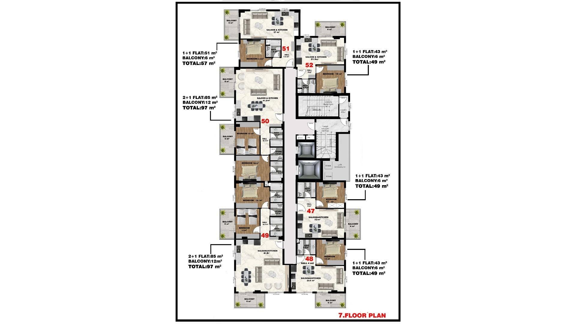 صورة مخطط الطابق 7 