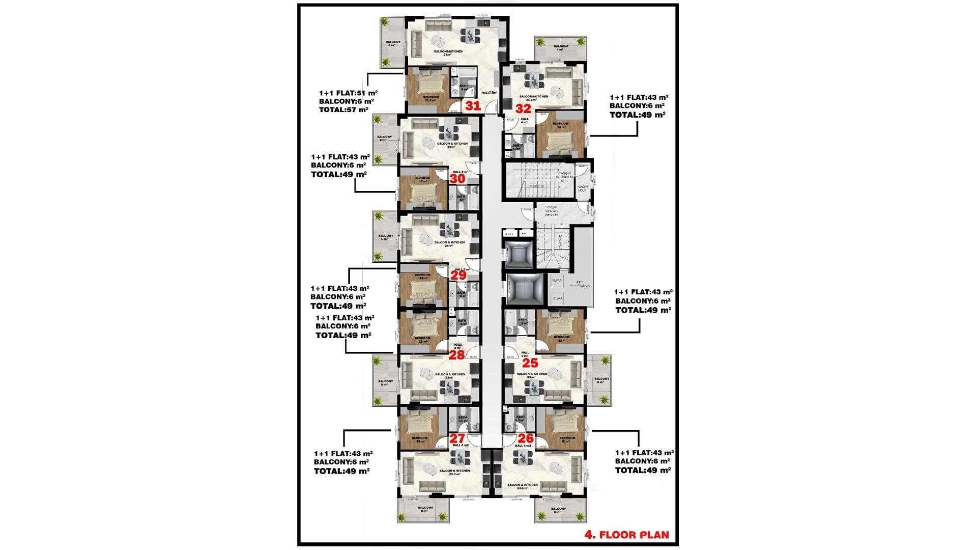 صورة مخطط الطابق 4 
