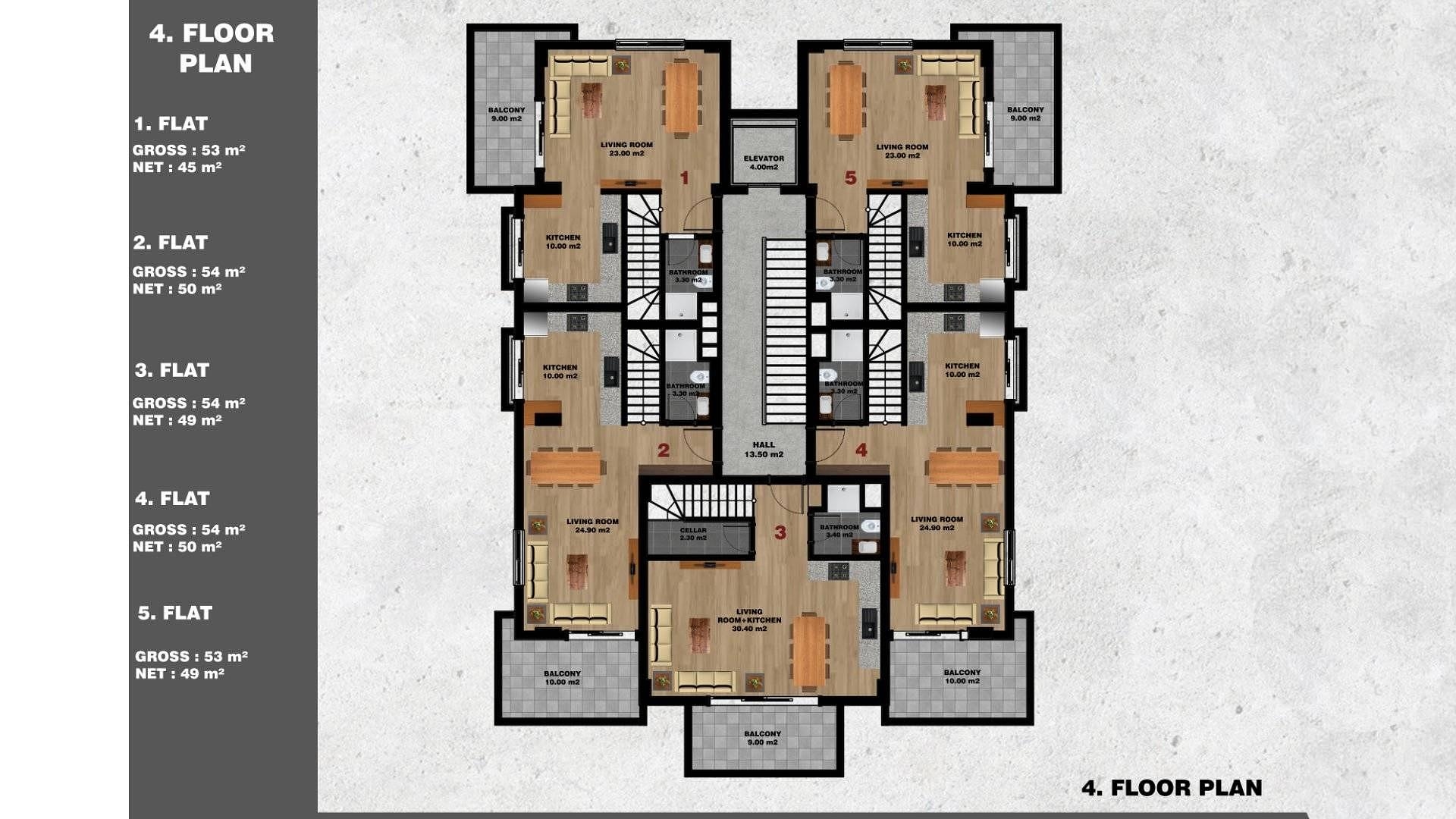 صورة مخطط الطابق 4 