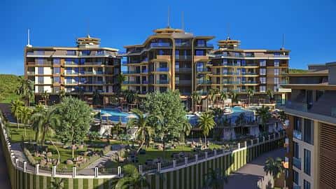 Apartamenty z widokiem na morze na sprzedaż w Kestel, Alanya z basenami i 1-3 sypialniami — 5/19