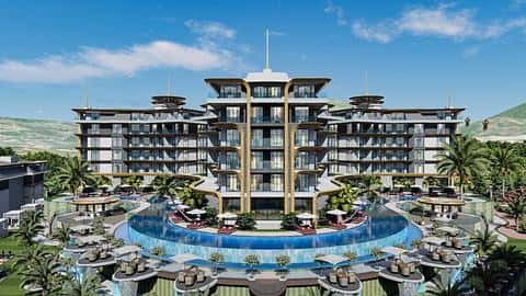 Apartamenty z widokiem na morze na sprzedaż w Kestel, Alanya z basenami i 1-3 sypialniami — 4/19