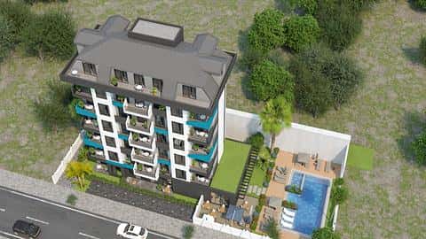 Appartements à vendre à Alanya Avsallar : 2, 3, 4 chambres avec salle de sport et piscine — 4/14