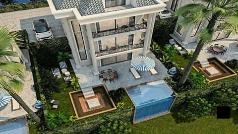 Villa de luxe de 4 chambres offrant la citoyenneté et de superbes vues sur la mer à Kestel, Alanya — 3/6
