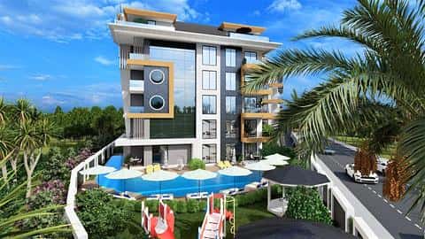 Appartement à vendre à Alanya Oba avec piscine et sauna, 1 ou 2 chambres — 10/22