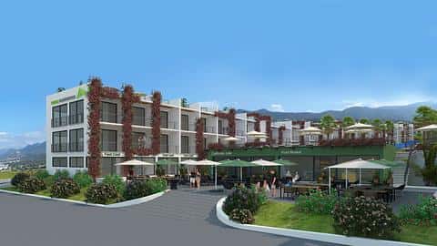 Apartamentos tipo estudio en un complejo con cascada en Esentepe, Chipre — 9/16