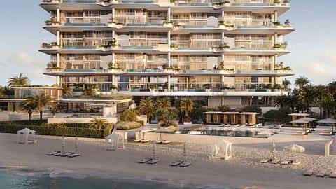 Duplekser med praktfull sjø- og byutsikt i Palm Jumeirah, Dubai — 5/13