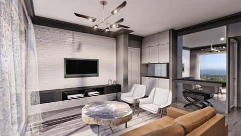Modernus bokštas dvynys, įsikūręs Long Beach, Kipro saloje — 5/15