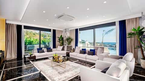 Villa privée de 3 chambres à vendre à Alanya, Kargicak avec vue sur la mer et citoyenneté — 8/15