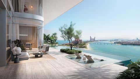 Duplekser med praktfull sjø- og byutsikt i Palm Jumeirah, Dubai — 10/13