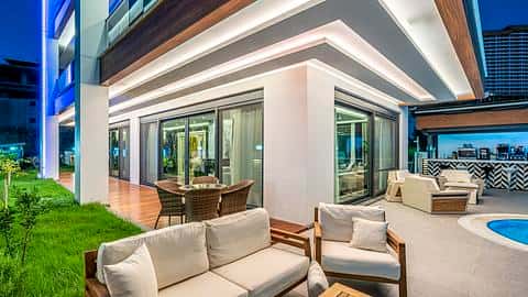 Villa privée de 3 chambres à vendre à Alanya, Kargicak avec vue sur la mer et citoyenneté — 4/15