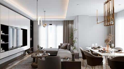 Appartement avec vue sur mer à vendre avec 2 et 3 chambres à Kucukcekmece, Istanbul — 9/16