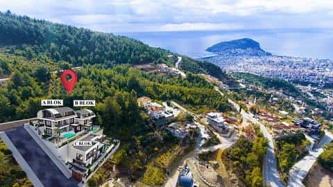 Villa avec vue sur la mer à Bektas, Alanya avec 2-3 chambres à vendre — 10/17