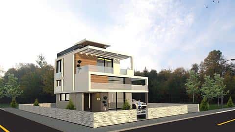 कायरेनिया, साइप्रस में स्टाइलिश डिज़ाइन के साथ विशाल समुद्र तट विला — 4/5