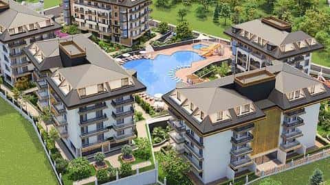 Appartement à vendre à Oba, Alanya : 0-3 chambres, piscine et salle de sport — 5/26