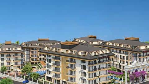 Appartement à vendre à Oba, Alanya : 0-3 chambres, piscine et salle de sport — 3/26