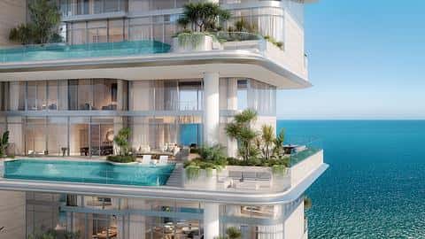 Duplekser med praktfull sjø- og byutsikt i Palm Jumeirah, Dubai — 4/13