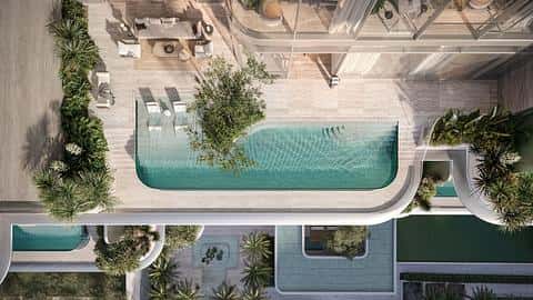 Duplekser med praktfull sjø- og byutsikt i Palm Jumeirah, Dubai — 7/13