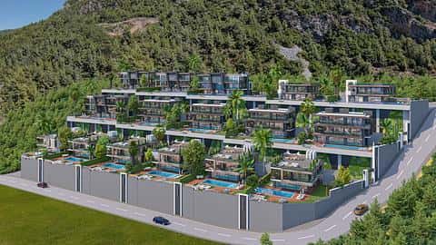 Villa with 3 or 7 Bedrooms and Private Pool in Alanya Tepe For Sale — 9/18