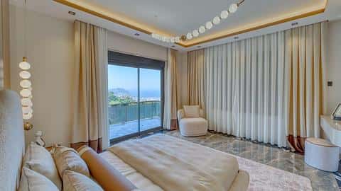 Villa approuvée pour la citoyenneté avec 7 chambres et piscine privée à Alanya Bektas — 9/45