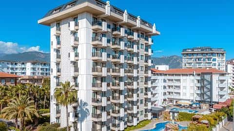 Appartements Alanya Oba : Vue sur la mer, Piscine et Aire de jeux pour enfants, À vendre — 3/38