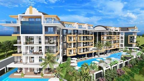 Appartement à vendre à Alanya Oba avec piscine et sauna, 1 ou 2 chambres — 5/22