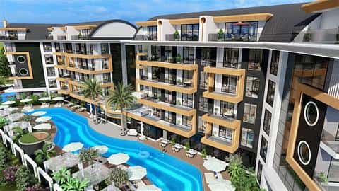 Appartement à vendre à Alanya Oba avec piscine et sauna, 1 ou 2 chambres — 7/22