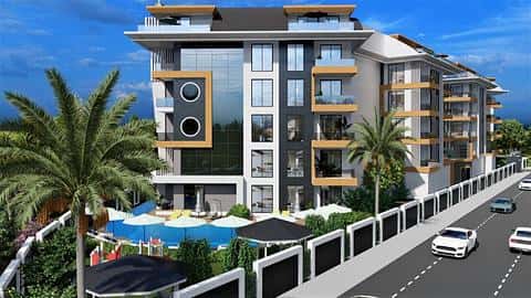 Appartement à vendre à Alanya Oba avec piscine et sauna, 1 ou 2 chambres — 4/22
