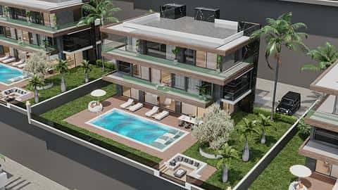 Villa with 3 or 7 Bedrooms and Private Pool in Alanya Tepe For Sale — 7/18