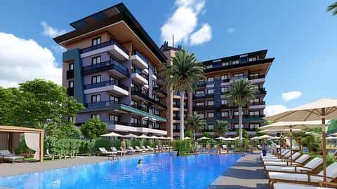 Investir à Alanya Kargicak : Appartements avec piscine près de la mer disponibles à la vente — 5/7