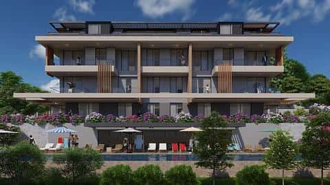 Appartement avec piscine et 2, 3, 4 chambres à vendre à Alanya Hasbahce — 2/6