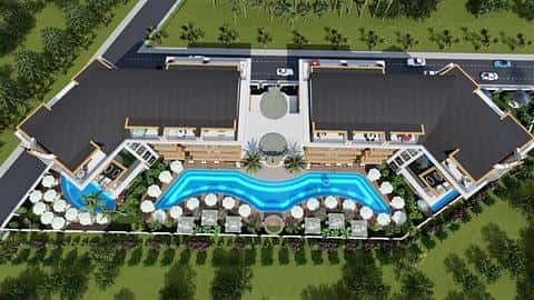 Appartement à vendre à Alanya Oba avec piscine et sauna, 1 ou 2 chambres — 2/22