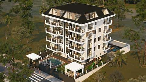 Appartements à Alanya avec Vue Mer et Permis de Séjour — 5/19