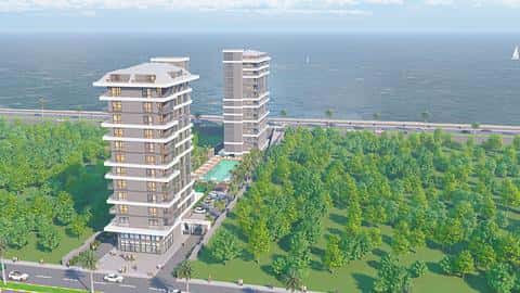 Appartements à vendre avec 1, 2 et 4 chambres en bord de mer à Mahmutlar, Alanya, Antalya — 3/36