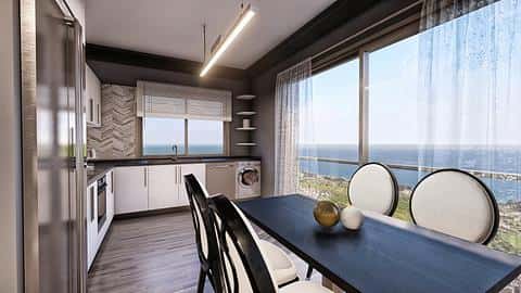 Modernus bokštas dvynys, įsikūręs Long Beach, Kipro saloje — 9/15