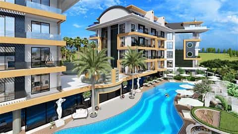 Appartement à vendre à Alanya Oba avec piscine et sauna, 1 ou 2 chambres — 3/22