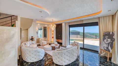 Villa de luxe 5+1 avec vue sur la mer à vendre à Alanya Kargicak — 8/27