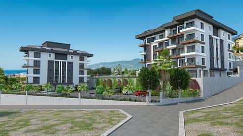 Appartements avec vue sur mer de 1 à 2 chambres à Kargicak, Alanya offrant la citoyenneté — 8/15