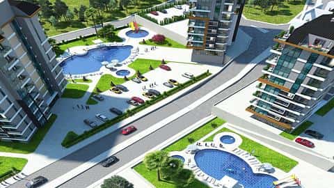 Appartements avec vue sur la ville et la mer à Kestel, Alanya - Options de 1 à 5 chambres — 9/40