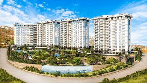 Appartement à vendre à Alanya Mahmutlar : 1-4 chambres, vue sur la piscine et la mer — 2/20