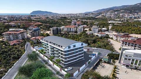 Apartament z basenem na sprzedaż w Alanya Oba, 1-2 sypialnie, Turcja — 10/13