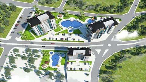Appartements avec vue sur la ville et la mer à Kestel, Alanya - Options de 1 à 5 chambres — 10/40
