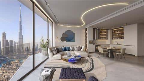 Ғажайып қала көрінісі бар пәтер жобасы Downtown Dubai-де — 9/11