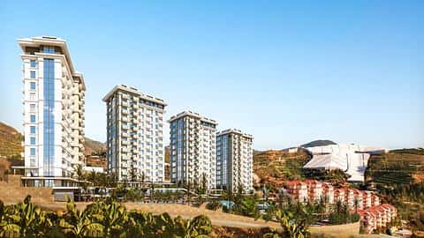 Appartement à vendre à Alanya Mahmutlar : 1-4 chambres, vue sur la piscine et la mer — 7/20