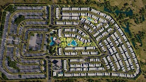 Ylelliset 4 makuuhuoneen townhouse -asuntoja DAMAC Hillsissa, Dubaissa — 7/24