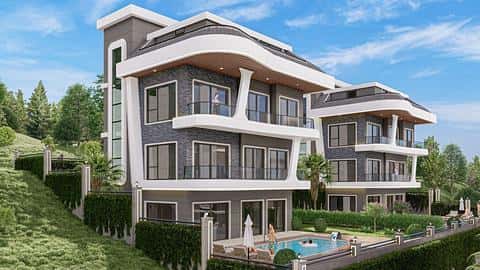 Villa Kargicak à Alanya avec 4 chambres et piscine à vendre — 9/29
