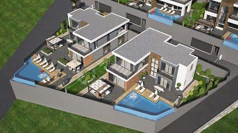 Villa à vendre à Alanya Kargicak avec piscine et vue sur la mer — 6/36
