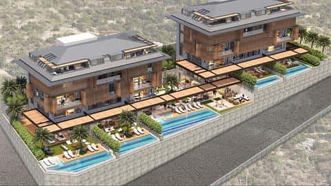 Appartements modernes avec piscine : 2 et 3 chambres à vendre à Hasbahce Alanya — 3/28