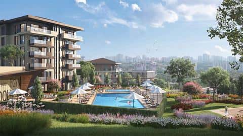 À vendre : appartements de 1 à 4 chambres, piscine et salle de sport à Kucukcekmece, Istanbul — 5/33