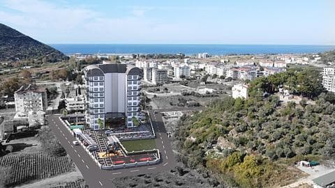 Achetez des appartements de 1 ou 2 chambres avec vue sur la mer à Gazipaşa Alanya — 1/12