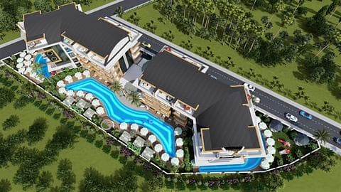 Appartement à vendre à Alanya Oba avec piscine et sauna, 1 ou 2 chambres — 1/22